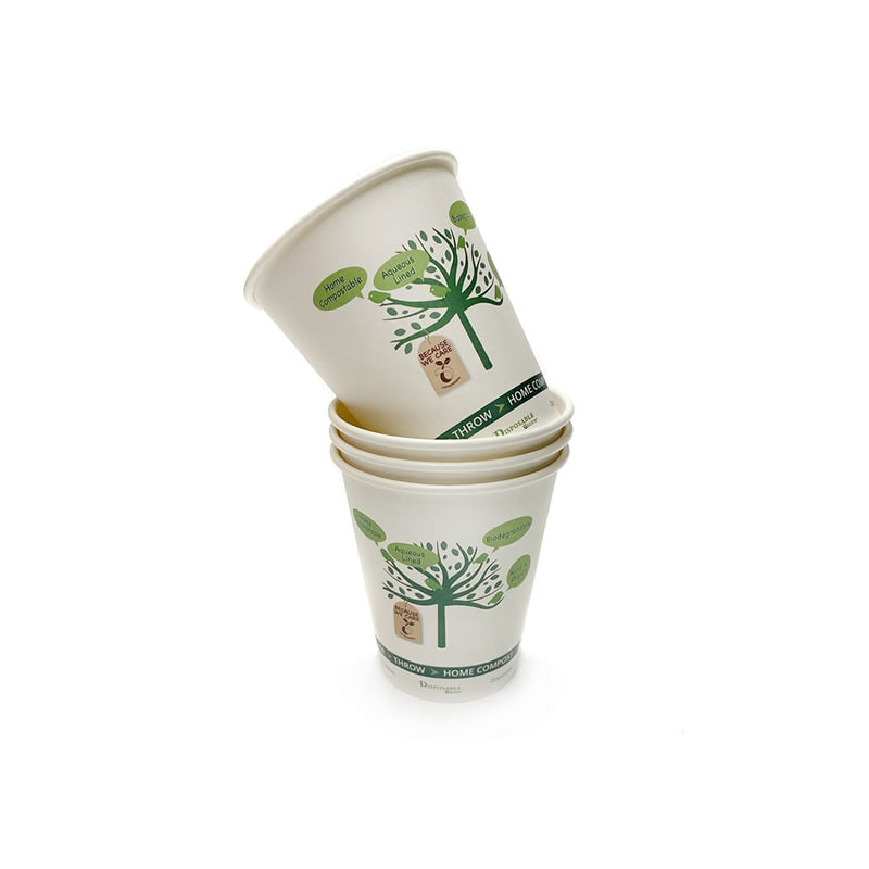 10oz (285ml) NEXTGEN Certified<br> Home Compostable Single Wall Tree Coffee Cups