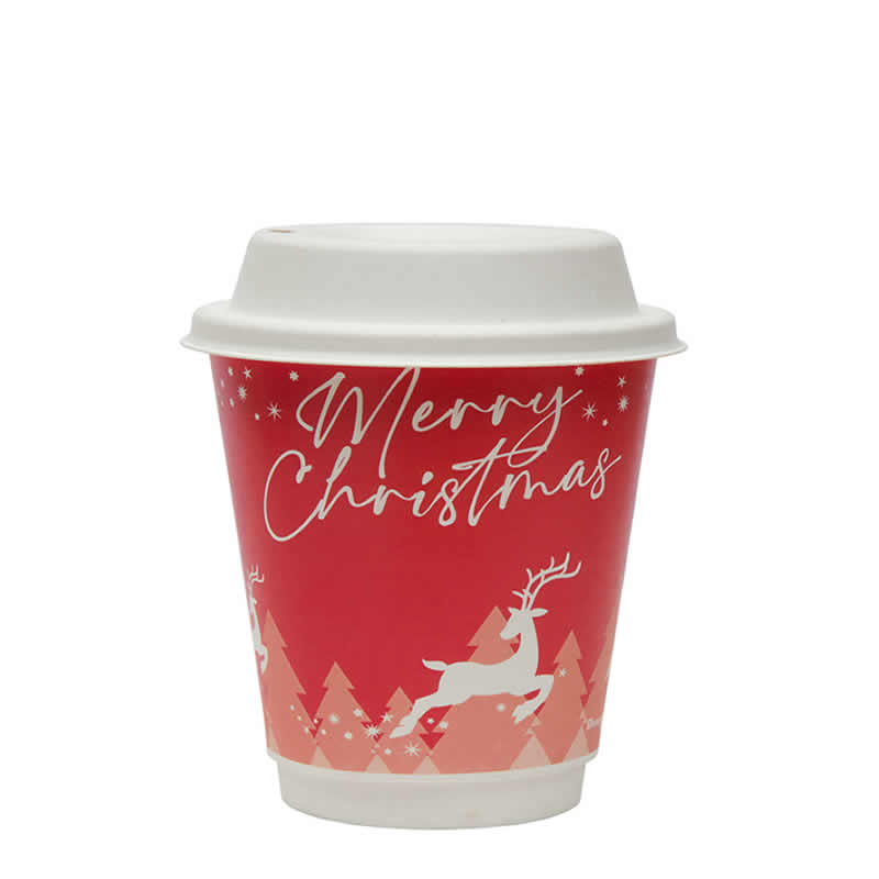 12oz (285ml) Certified Home Compostable Double wall Christmas Coffee Cups