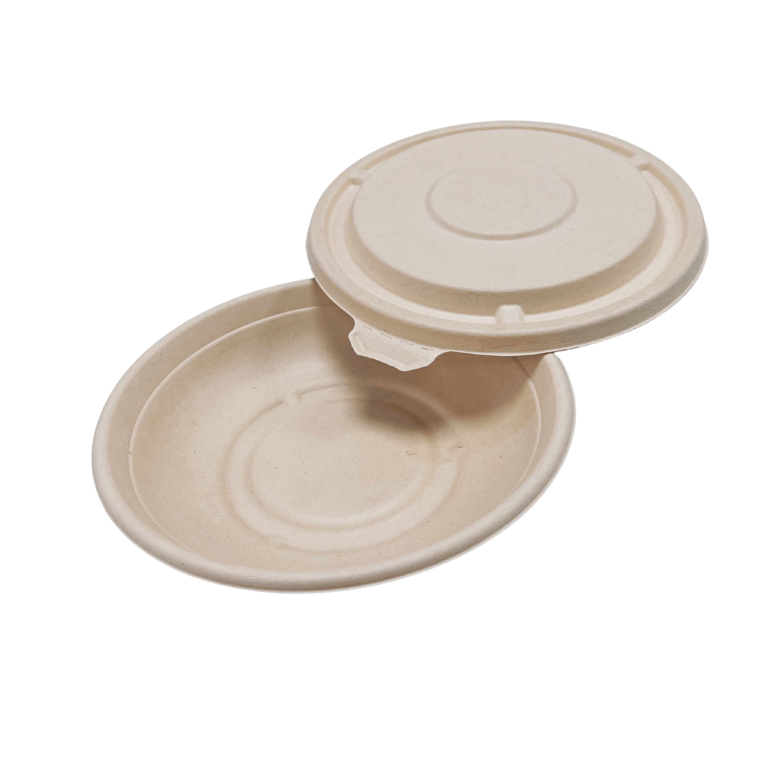 24oz Round Bagasse Bowl and Lid (Ø21 x 1.7CM)