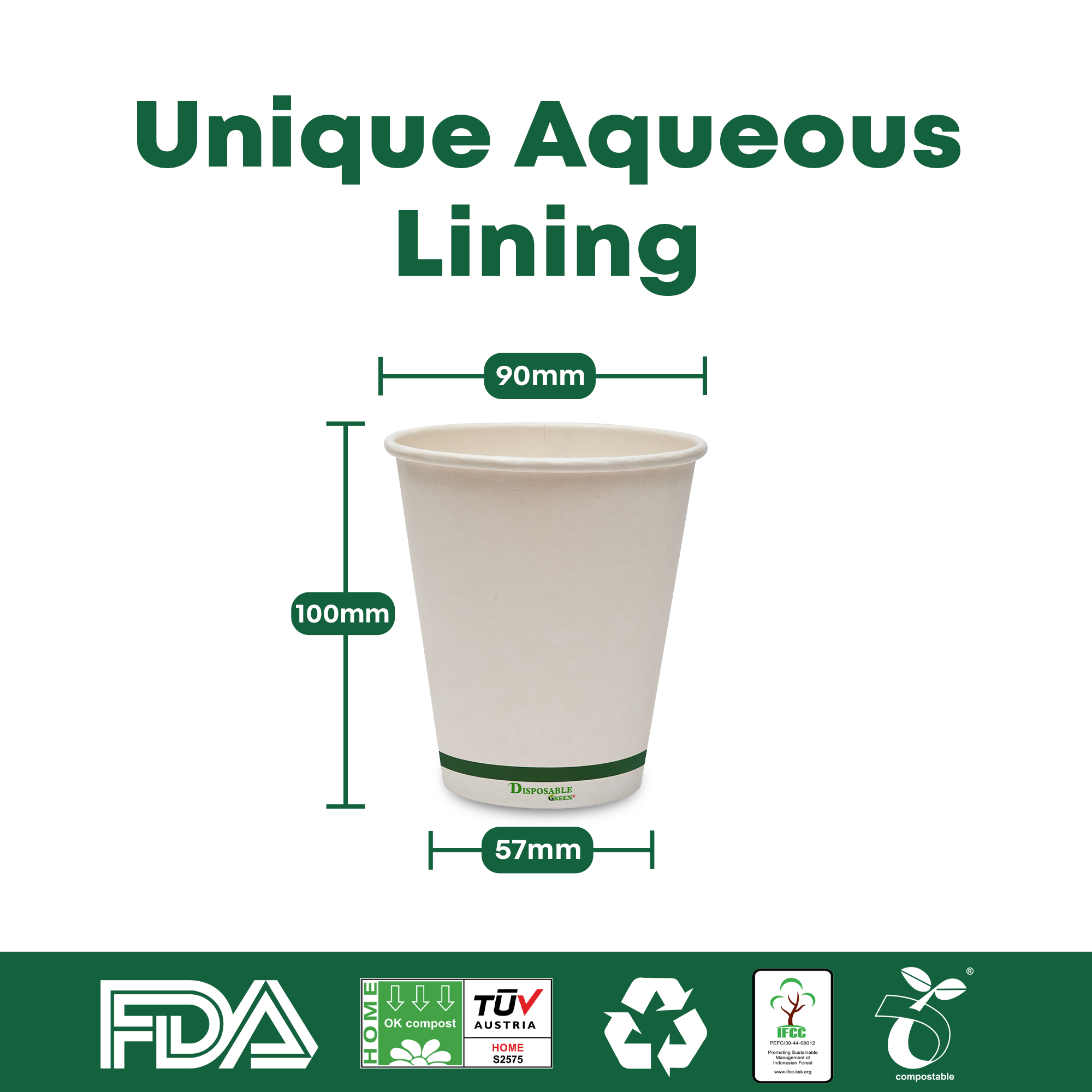 10oz (285ml) NEXTGEN<br>Home Compostable Single Wall Coffee Cups