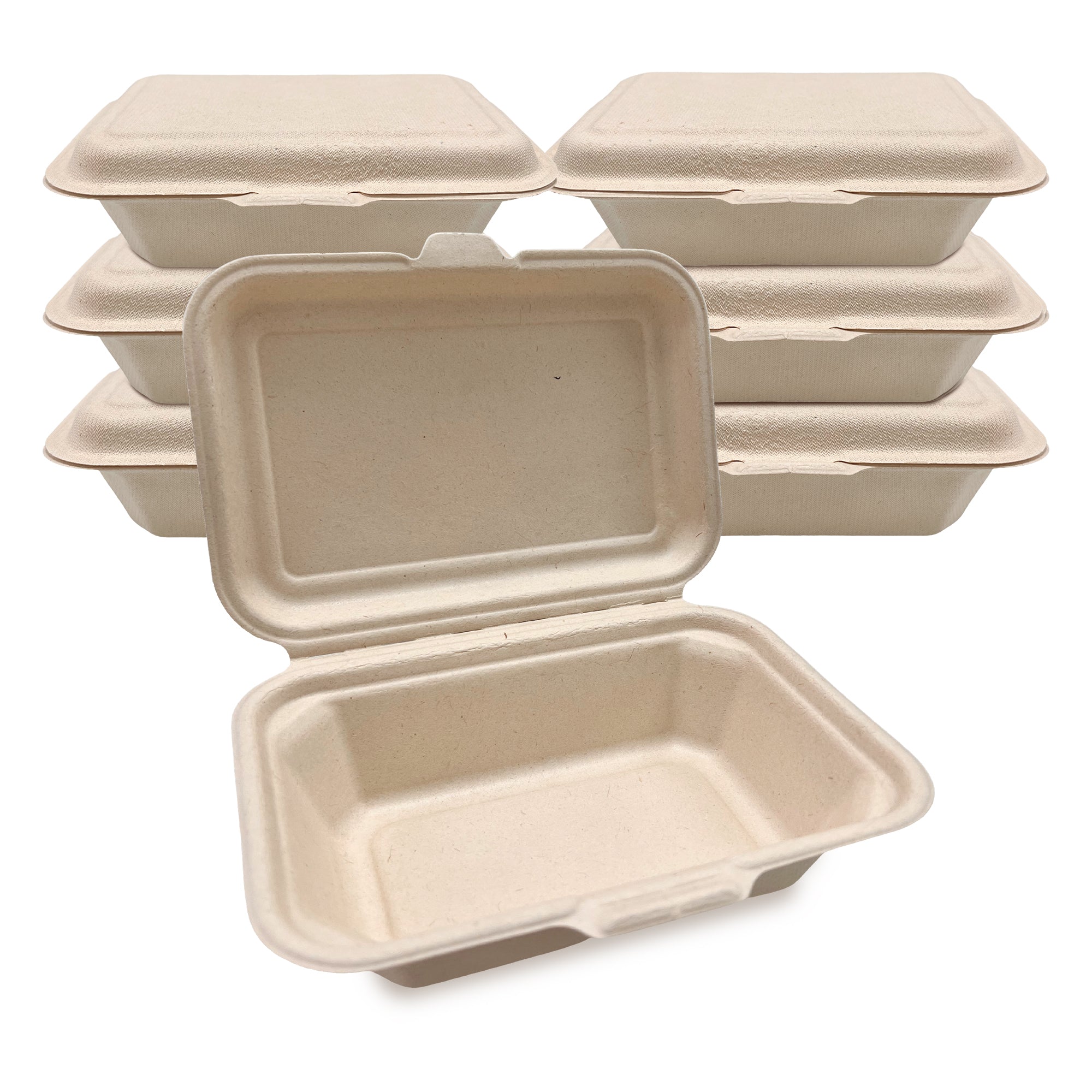 7 x 5 inches Bagasse Clamshell (17 x 12.5 x 6.5CM)