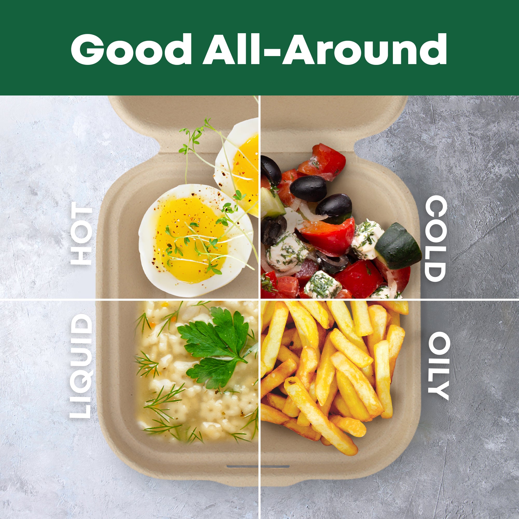 6" Bagasse Clamshell (15.5 x 15 x 5/8CM)