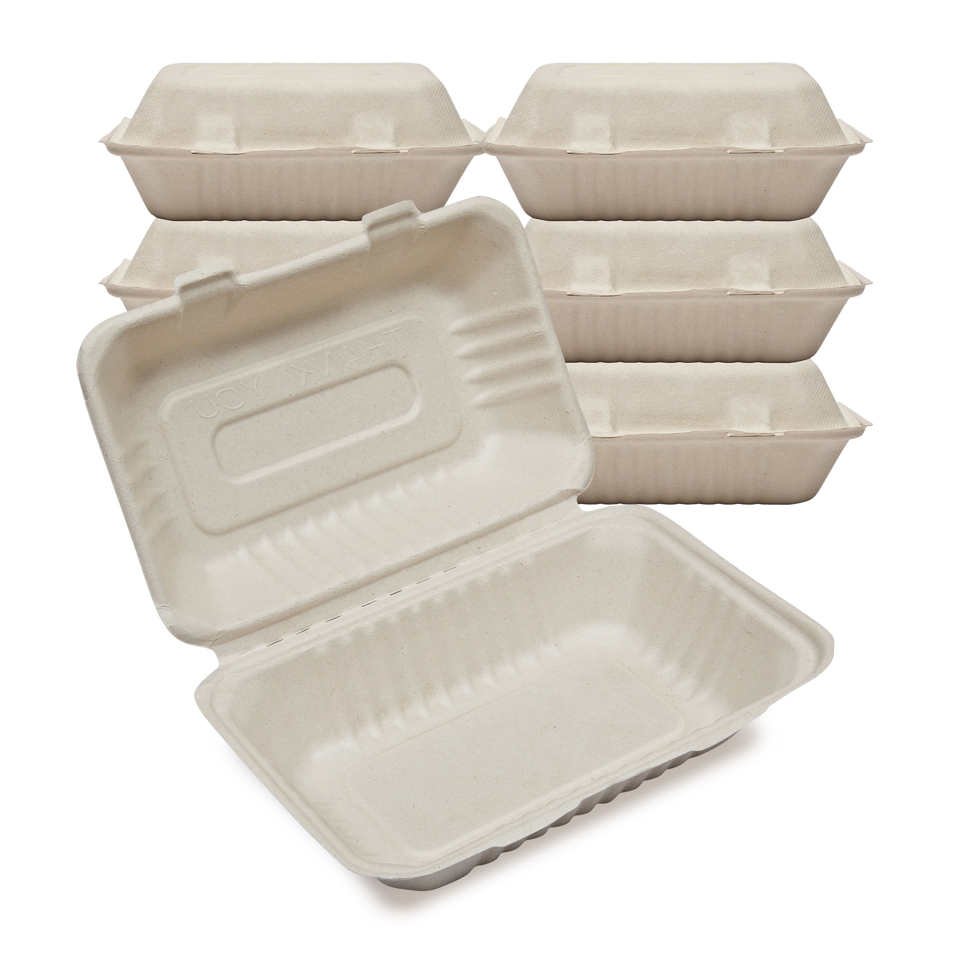 9"×6" Bagasse Clamshell (23 x16 x 4.5/8CM)