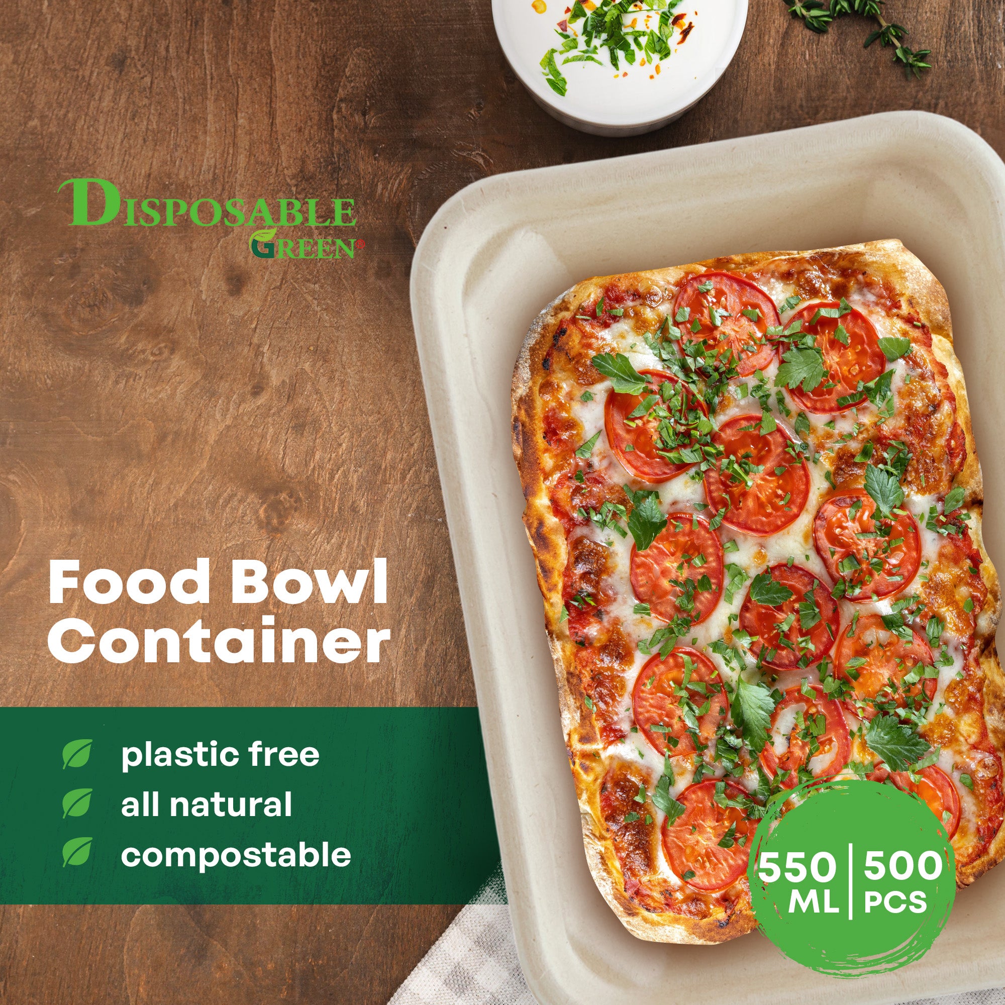 Clear lid for 550ml/750ml Bagasse Rectangle box