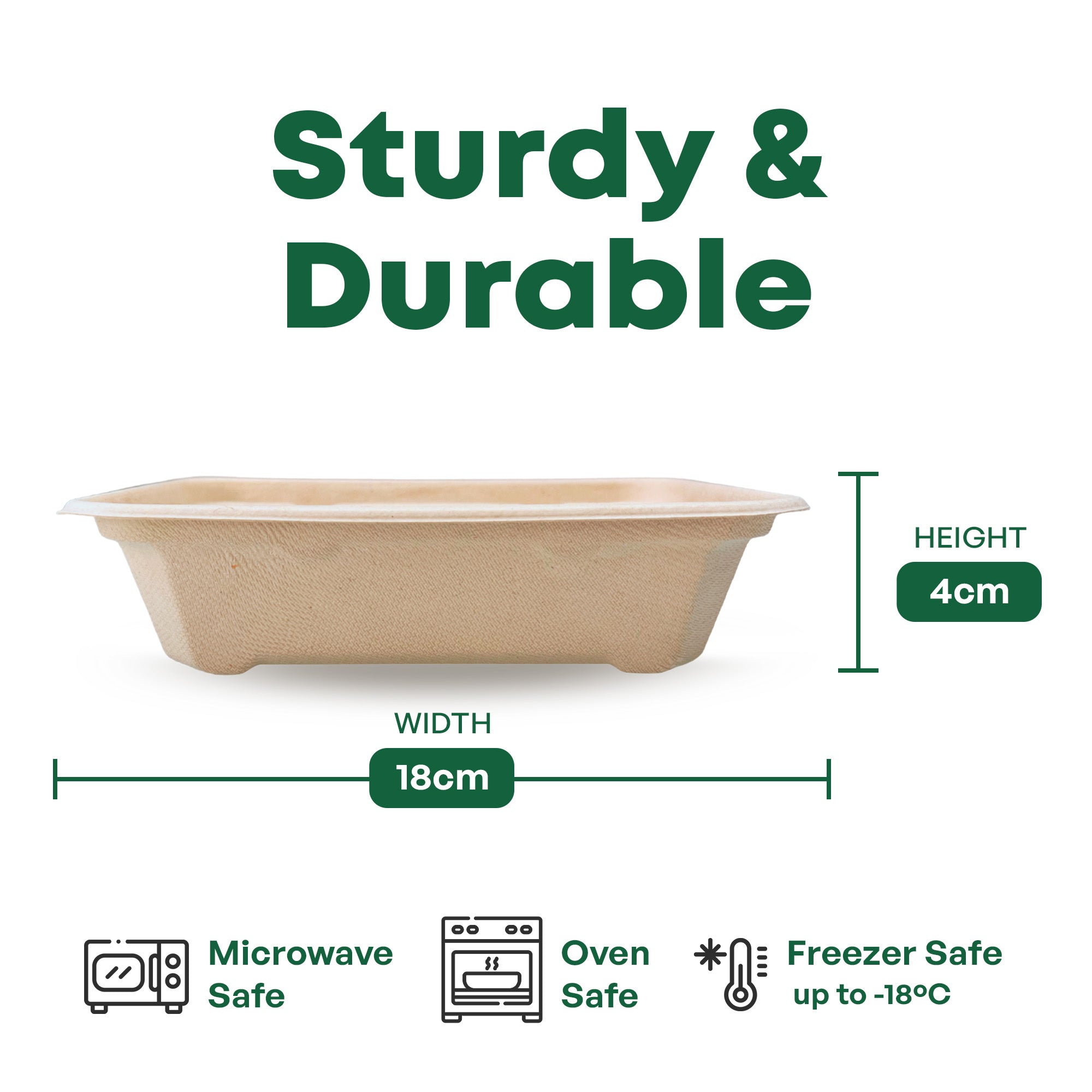 550ml Rectangle Food Box (18 x 12.5 x 4.5CM)
