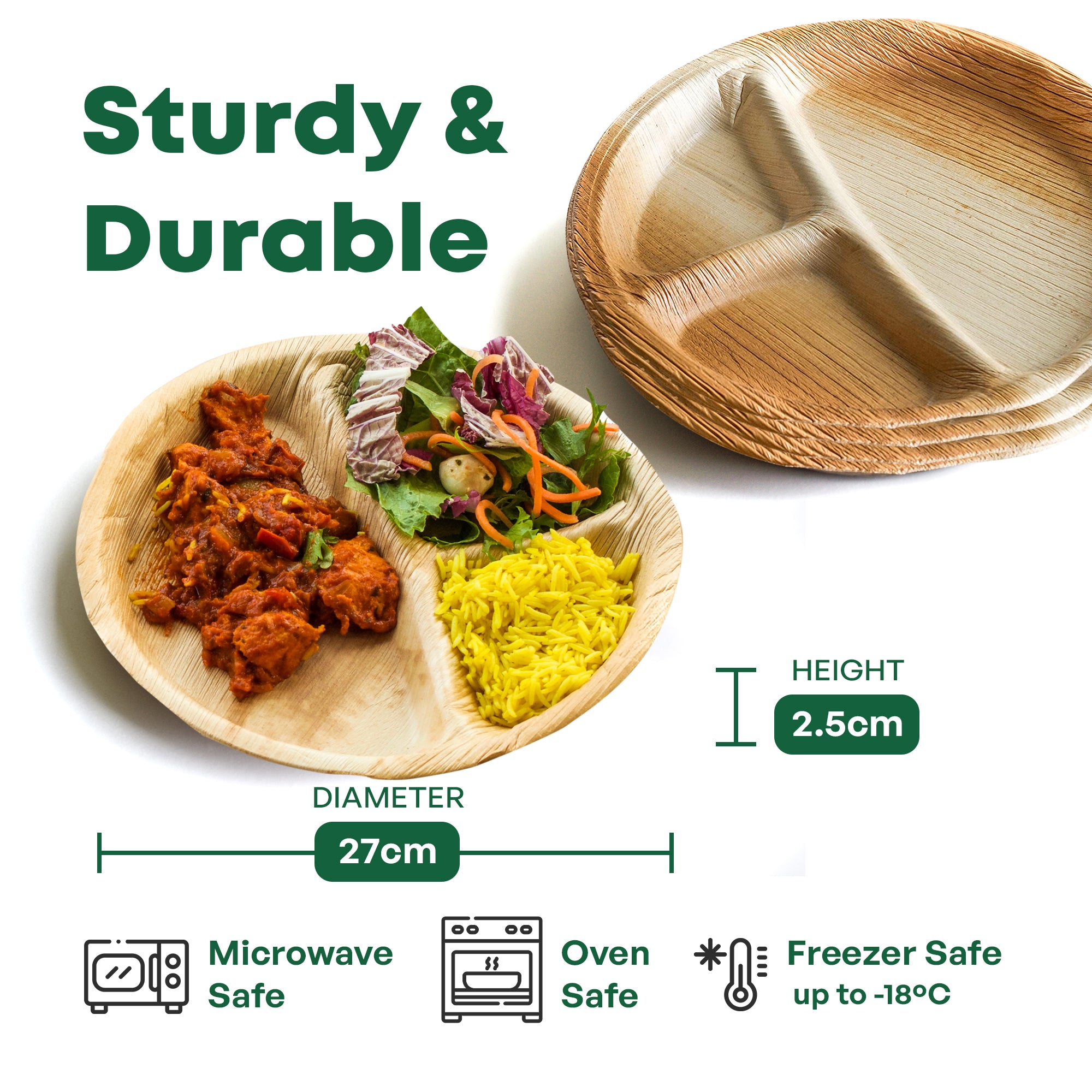 Round Compartment Plate 27 x 2.5cm