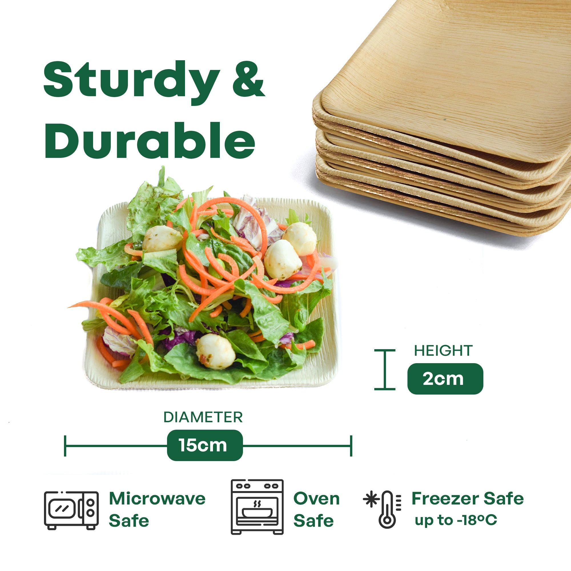 Square Plate 15L x 15W x 2D cm