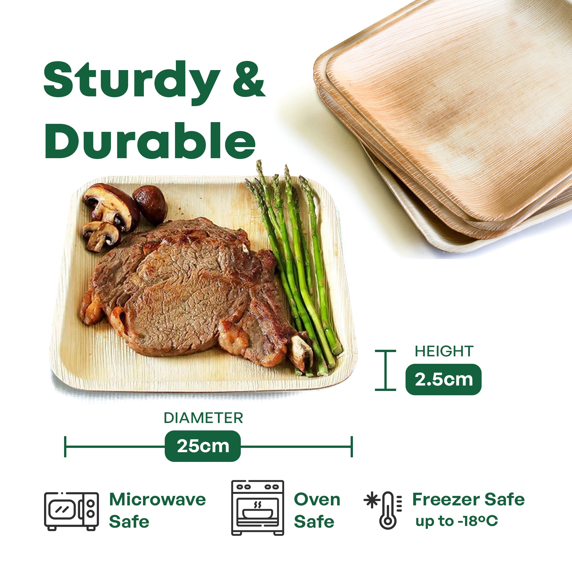 Square Plate 25L x 25W x 2.5D cm