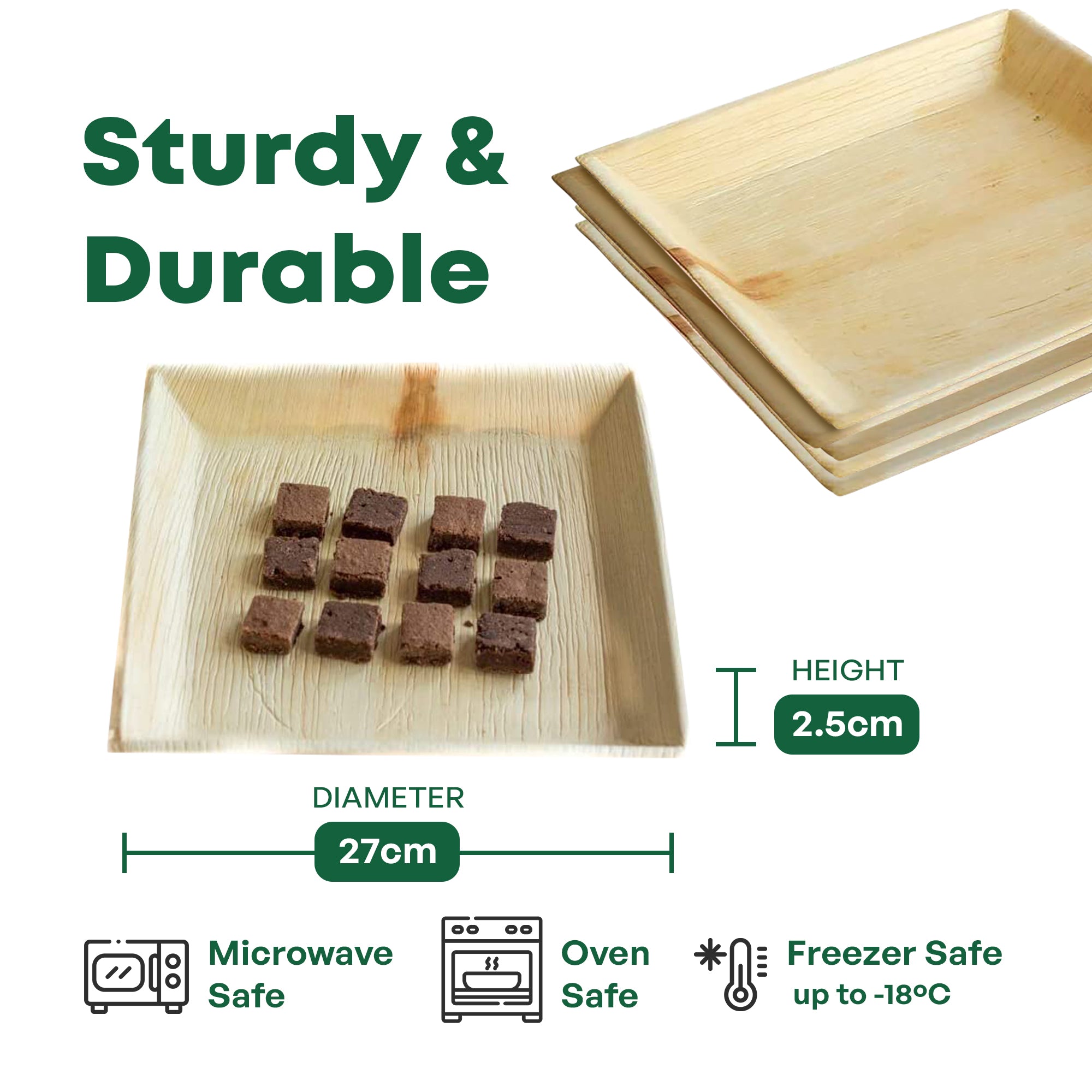 Square Plate 27L x 27W x 3D cm
