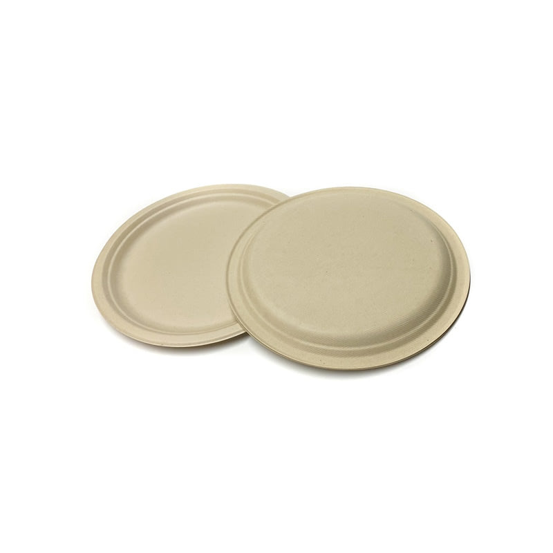 Sample-Round Bagasse Plate - 18.5cm (7 inch)