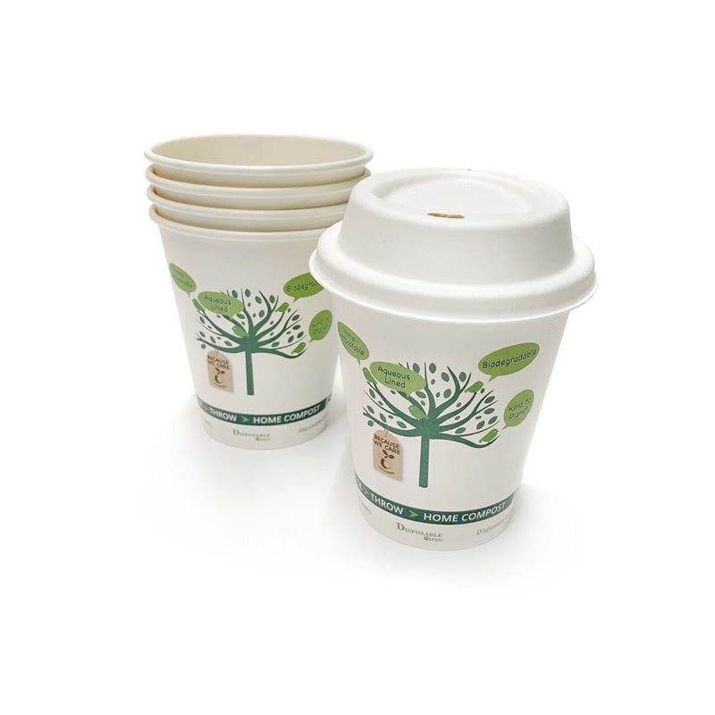 10oz (285ml) NEXTGEN Certified<br> Home Compostable Single Wall Tree Coffee Cups