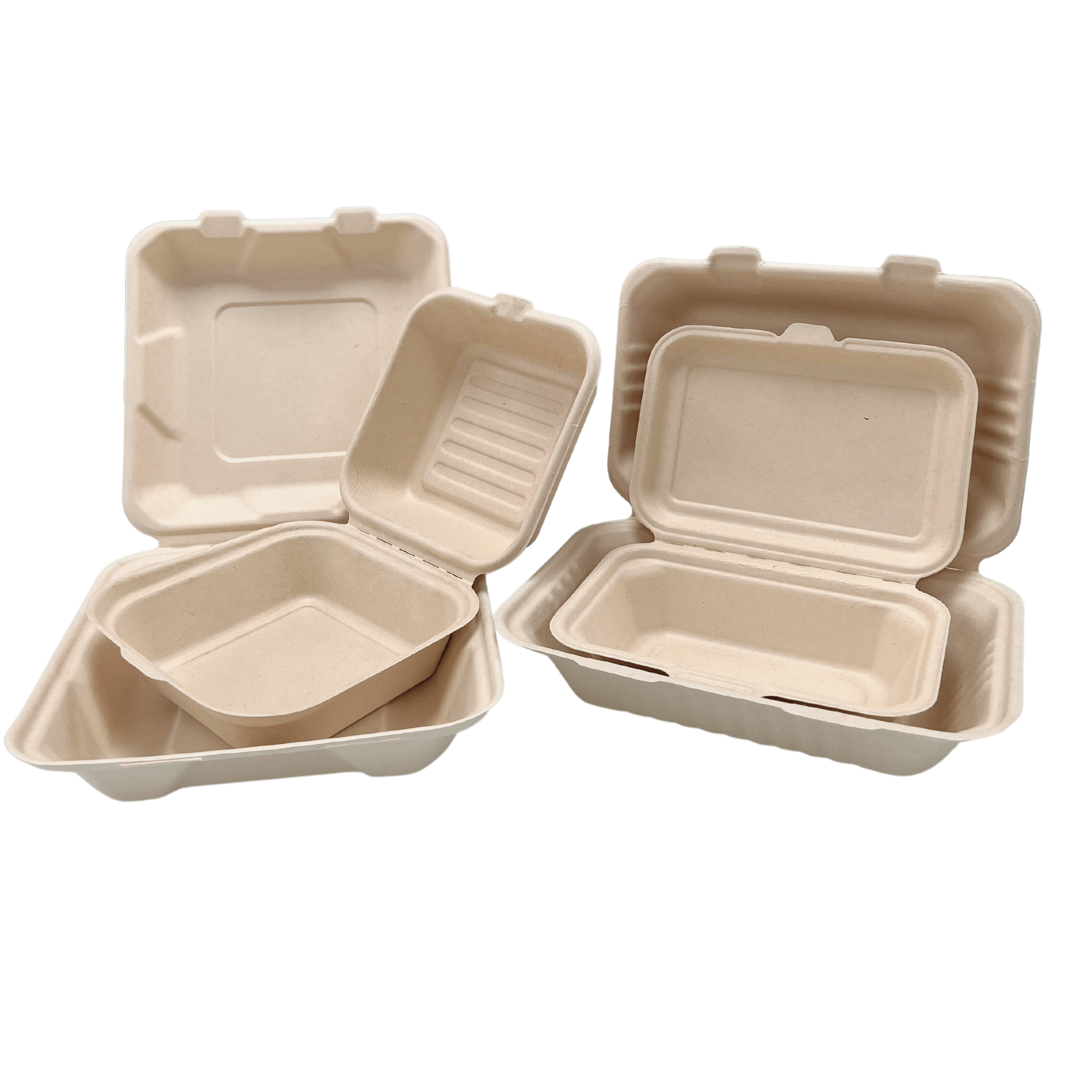 7 x 5 inches Bagasse Clamshell (17 x 12.5 x 3.5CM)