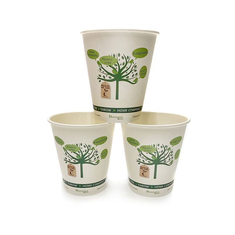 12oz (340ml) NEXTGEN Certified<br>Home Compostable Single Wall Tree Coffee Cups