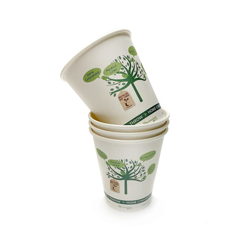 12oz (340ml) NEXTGEN Certified<br>Home Compostable Single Wall Tree Coffee Cups