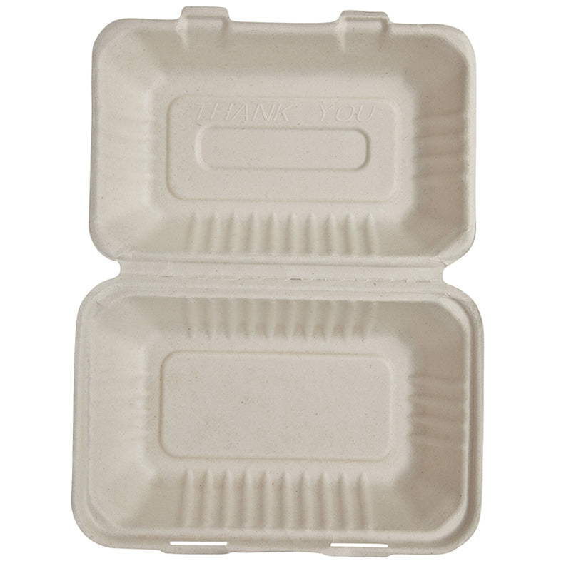 Sample-9"×6" Bagasse Clamshell (23 x16 x 4.5/8CM)