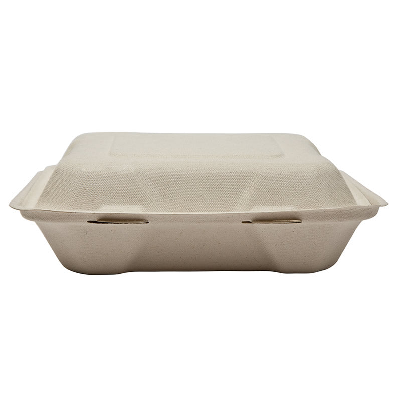 Sample-8" Bagasse Clamshell (20.5 x 20.5 x 4/6.5CM)