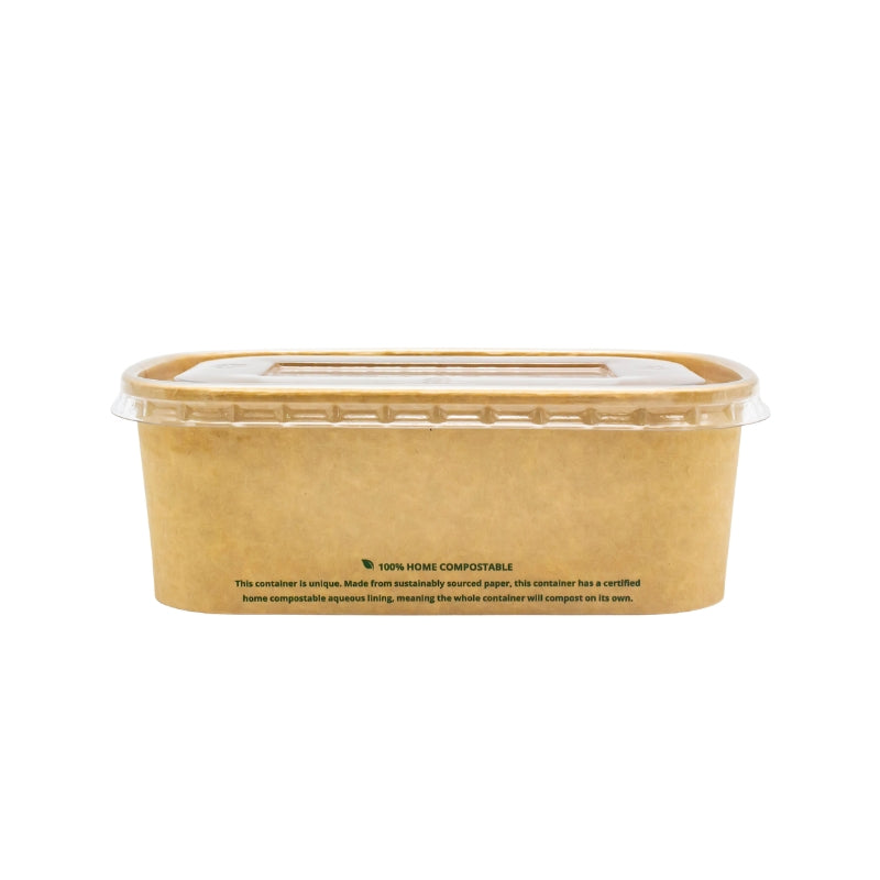 rPET Lid for 500ml / 750ml Rectangle Kraft Container