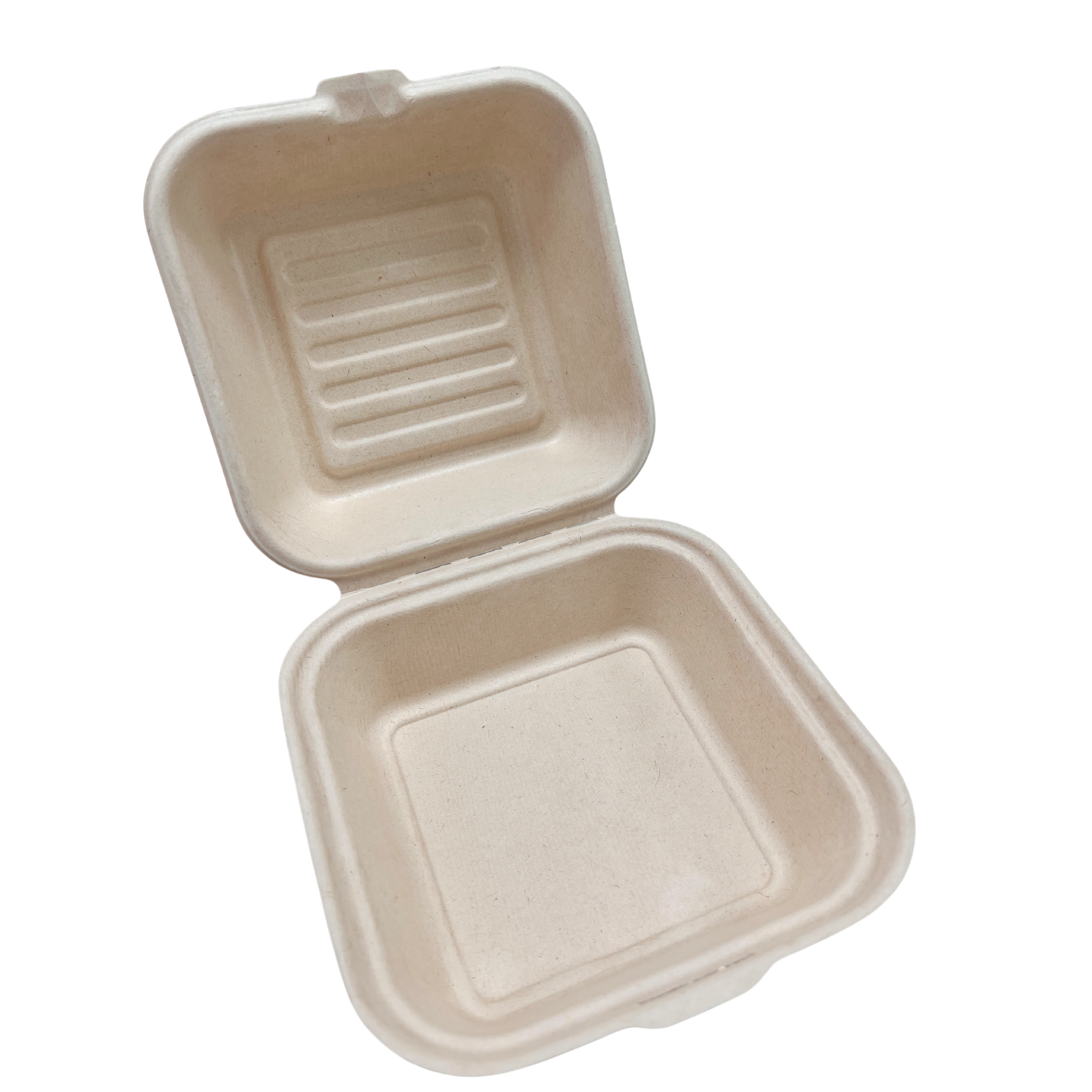 Sample-6" Bagasse Clamshell (15.5 x 15 x 5/8CM)