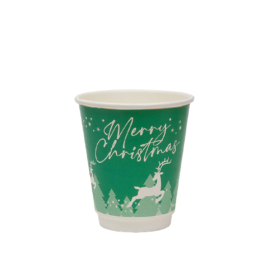 Sample-8oz (227ml) Certified Home Compostable Double wall Christmas Coffee Cups