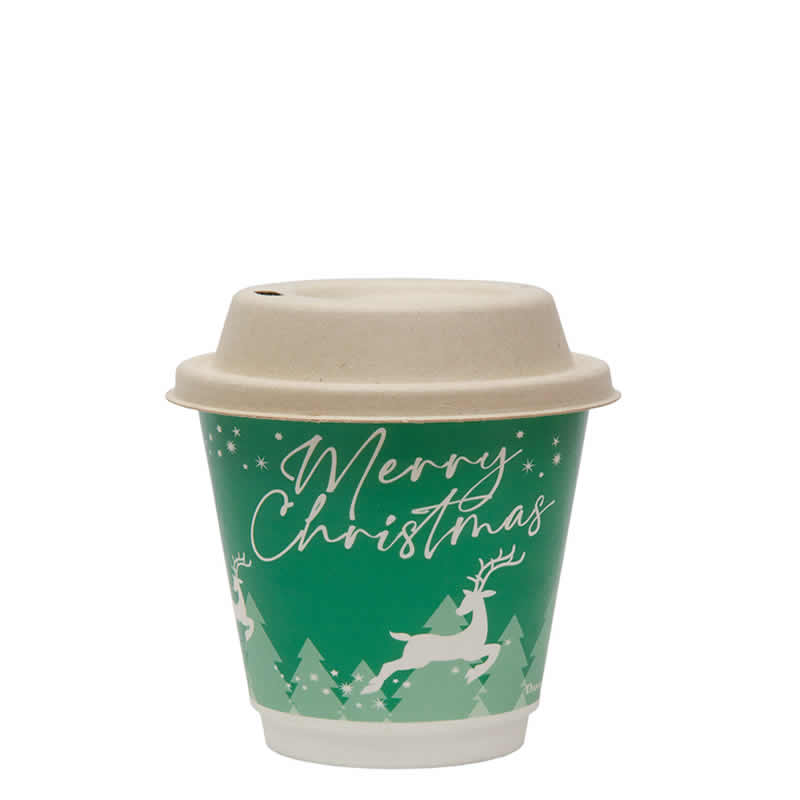 Sample-8oz (227ml) Certified Home Compostable Double wall Christmas Coffee Cups