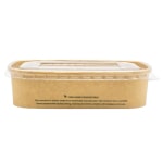 Sample-Recycled Plastic Lid for 500ml / 750ml <br>Rectangle Kraft Container