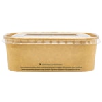 Sample-Recycled Plastic Lid for 500ml / 750ml <br>Rectangle Kraft Container